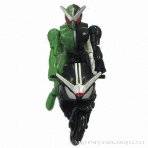 Plastic Action Figure with Movable Body and Luxury Motorbike, Available in Various Colors and Logos